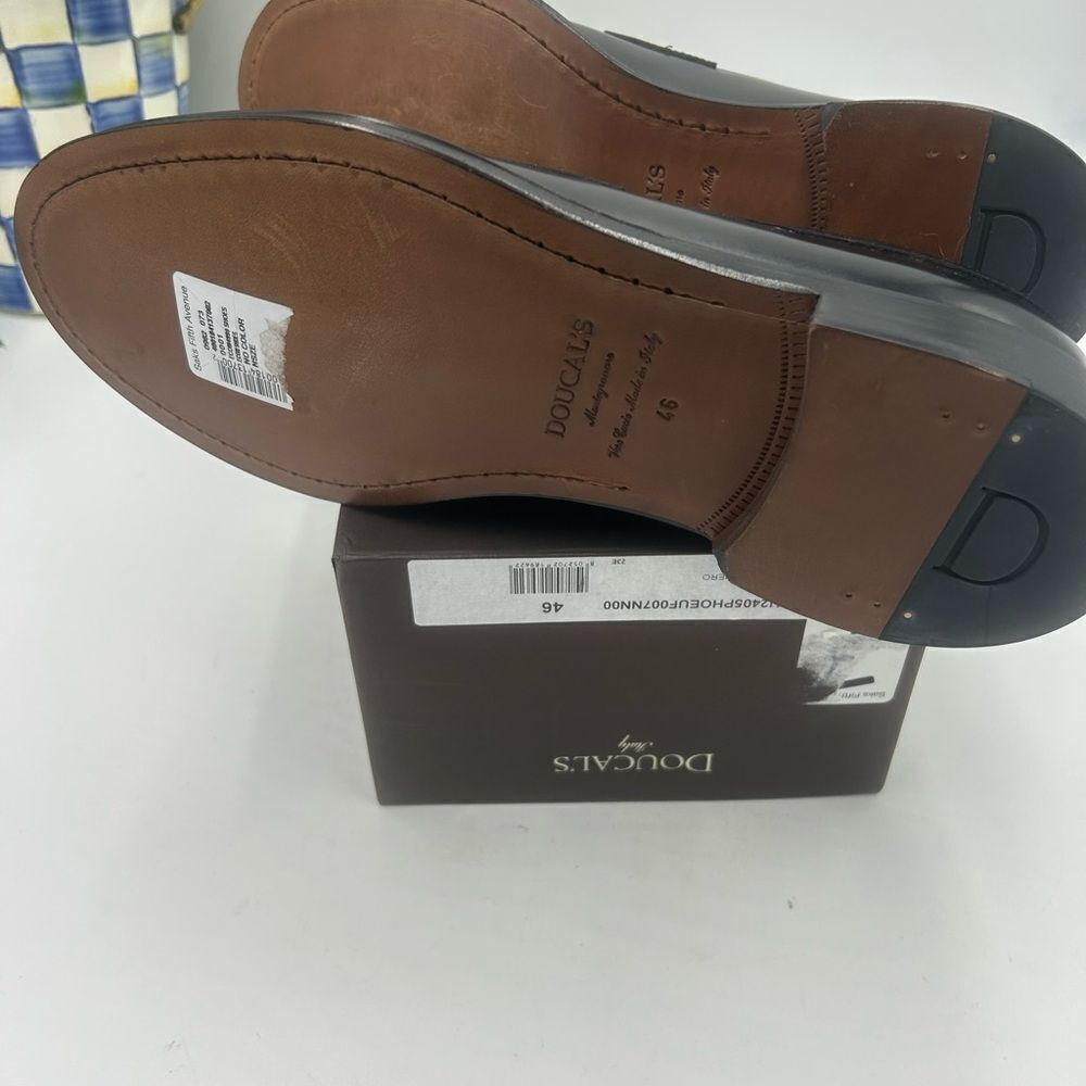 Men’s Doucal’s leather penny loafers size 46 made in Italy - Picture 8 of 9